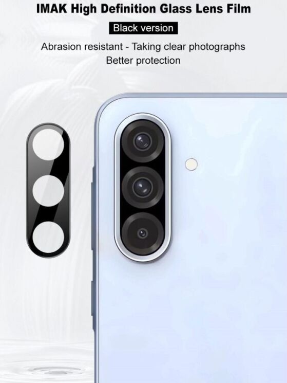 Защитное стекло на камеру IMAK Black Glass Lens для Samsung Galaxy A36 (A366) - Black: фото 6 из 8