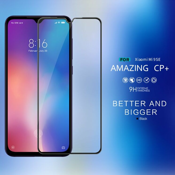 Защитное стекло NILLKIN Amazing CP+ для Xiaomi Mi 9 SE - Black: фото 7 из 19
