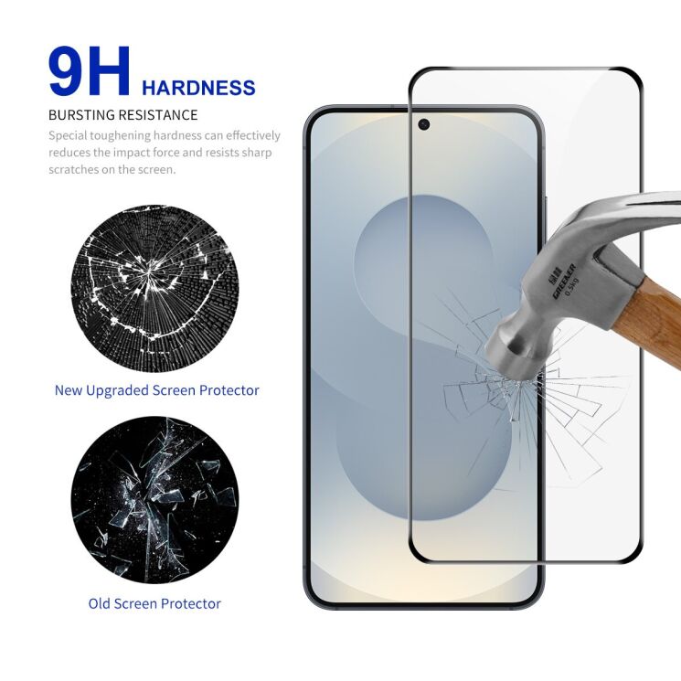 Защитное стекло RURIHAI Full Glue Screen Protect для Samsung Galaxy S25 Edge (S937) - Black: фото 3 из 8