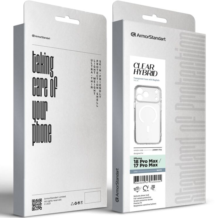 Захисний чохол ArmorStandart Clear Hybrid MagCase для iPhone 18 Pro Max / 17 Pro Max - White (423917W) Захисний чохол ArmorStandart Clear Hybrid MagCase для iPhone 18 Pro Max / 17 Pro Max - White: фото 3 з 3