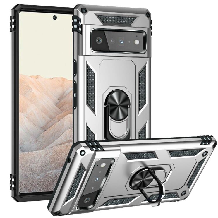 Защитный чехол Deexe Armor Case для Google Pixel 6 Pro - Silver: фото 1 из 8