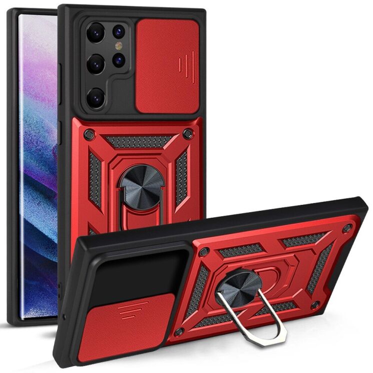 Защитный чехол Deexe Armor Shield для Samsung Galaxy S22 Ultra (S908) - Red: фото 1 из 9