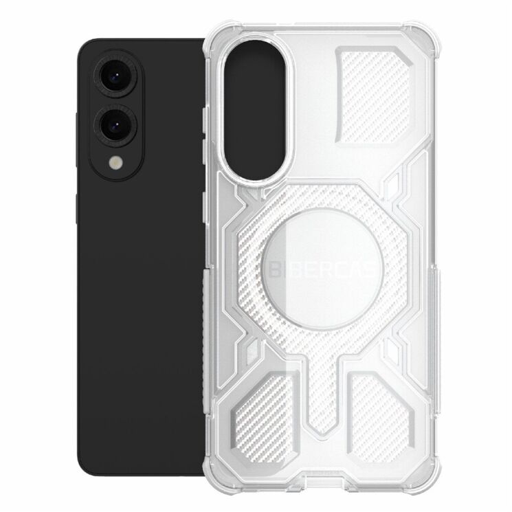 Защитный чехол Deexe Clear Bibercas для Samsung Galaxy S25 Edge (S937) - Grey: фото 2 из 8