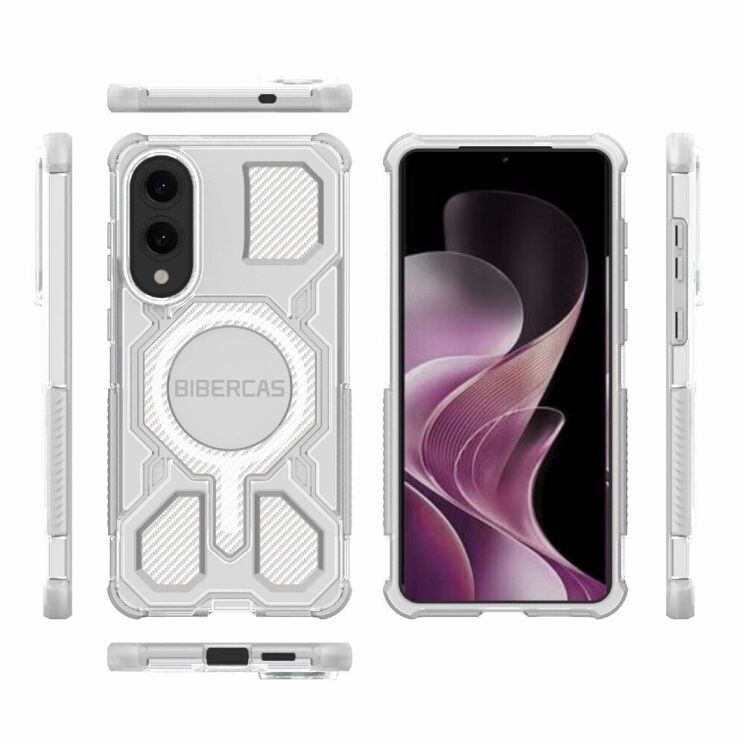 Защитный чехол Deexe Clear Bibercas для Samsung Galaxy S25 Edge (S937) - Grey: фото 7 из 8