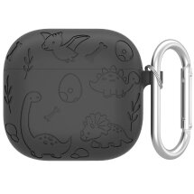 Защитный чехол Deexe Dinosaur Design для Apple AirPods 4 - Dark Grey: фото 1 из 9