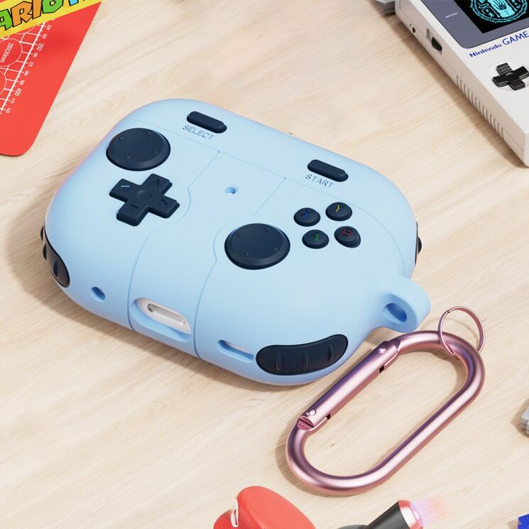Защитный чехол Deexe Game Console для AirPods Pro 3 - Blue: фото 2 из 8