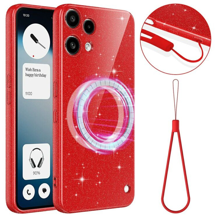 Захисний чохол Deexe Glitter Case with MagSafe для Nothing Phone (3a) Lite - Red (405429R) Захисний чохол Deexe Glitter Case with MagSafe для Nothing Phone (3a) Lite - Red: фото 1 з 7