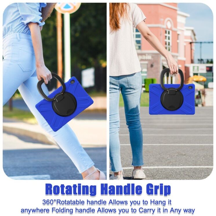 Защитный чехол Deexe Hand Grip для Samsung Galaxy Tab S10 FE Plus - Navy Blue: фото 11 из 17