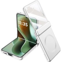 Защитный чехол Deexe Hinge Case MagSafe для Motorola Razr 60 Ultra - Silver: фото 1 из 7