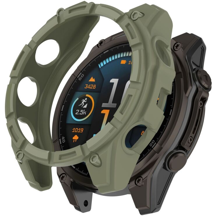 Защитный чехол Deexe Hollow Cover для Garmin Tactix 8 (47mm) - Green: фото 1 из 7