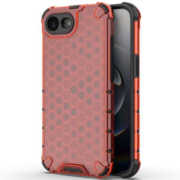 Защитный чехол Deexe Honeycomb Series для Apple iPhone 16e - Red: фото 1 из 7