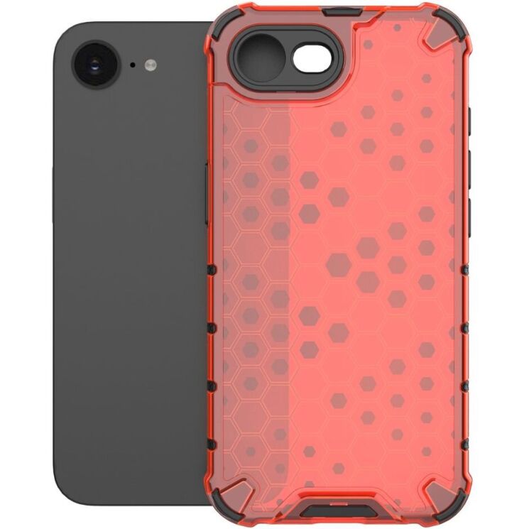 Защитный чехол Deexe Honeycomb Series для Apple iPhone 16e - Red: фото 2 из 7