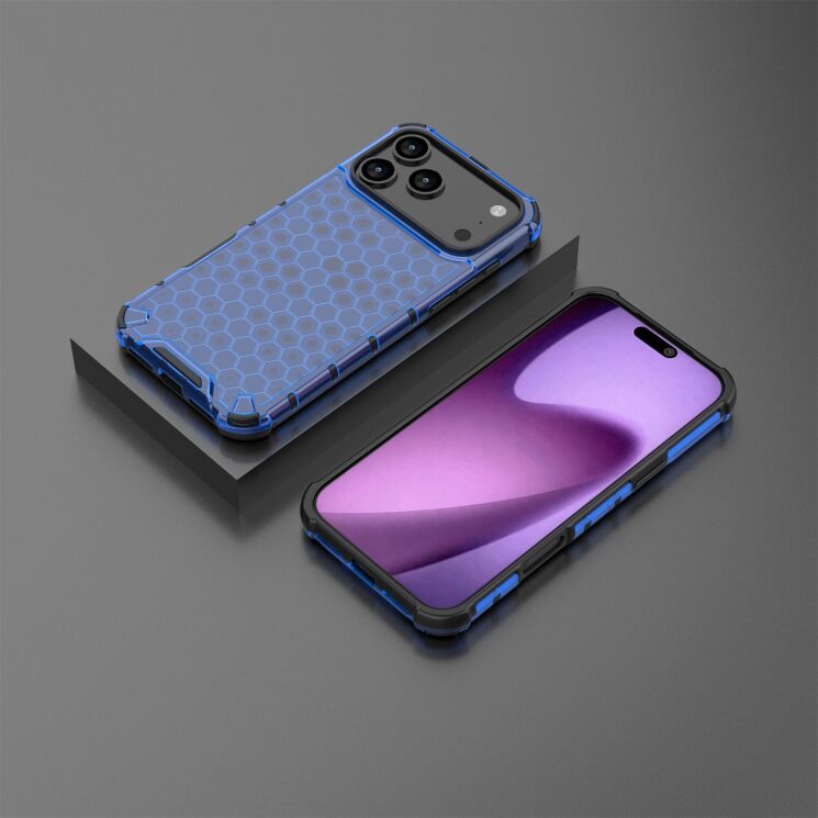 Захисний чохол Deexe Honeycomb Series для Apple iPhone 17 Pro Max - Blue: фото 4 з 6