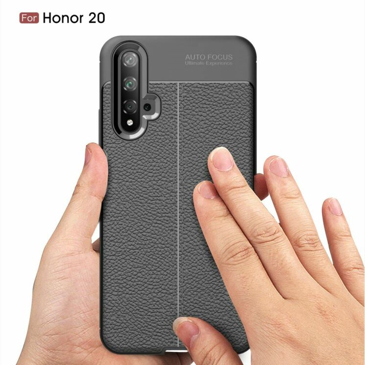 Защитный чехол Deexe Leather Cover для Huawei Honor 20 / Nova 5T - Dark Blue: фото 8 из 10