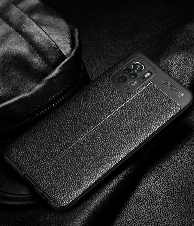 Захисний чохол Deexe Leather Cover для Xiaomi Redmi Note 10 / Note 10s / Poco M5s - Black: фото 6 з 13