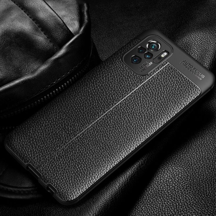 Захисний чохол Deexe Leather Cover для Xiaomi Redmi Note 10 / Note 10s / Poco M5s - Black: фото 3 з 13