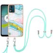Захисний чохол Deexe Marble Case with Strap для Motorola Moto E13 - Light Green (320151LG)