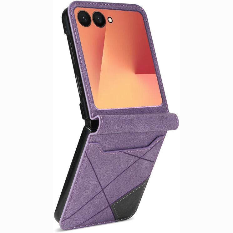 Захисний чохол Deexe Rhombus Card для Samsung Galaxy Flip 8 - Purple: фото 2 з 6