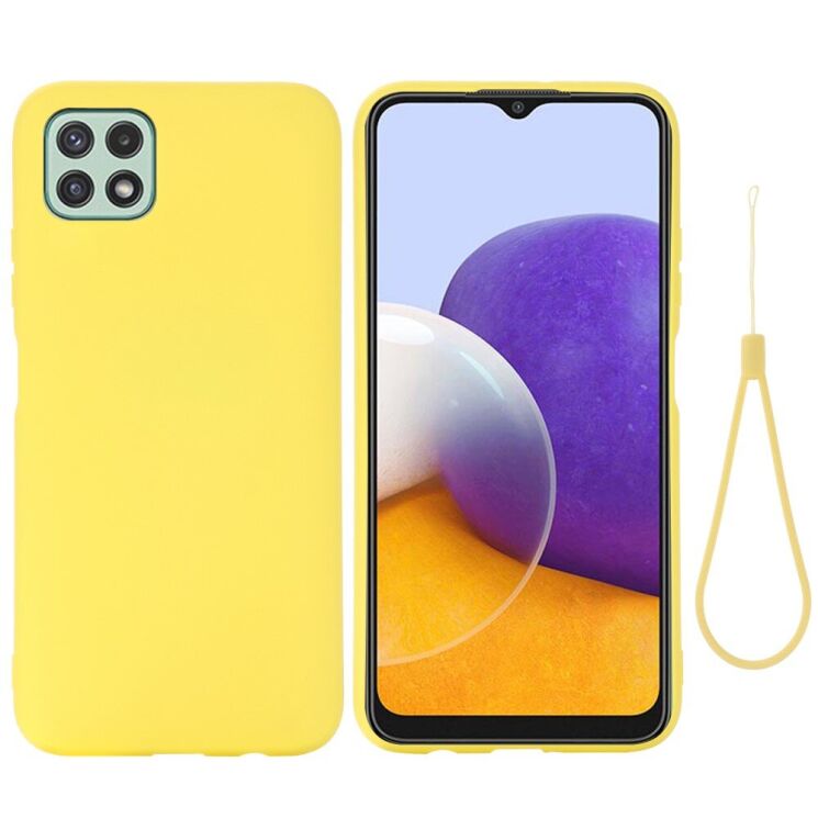 Защитный чехол Deexe Silicone Case для Samsung Galaxy A22 5G (A226) - Yellow: фото 1 из 9