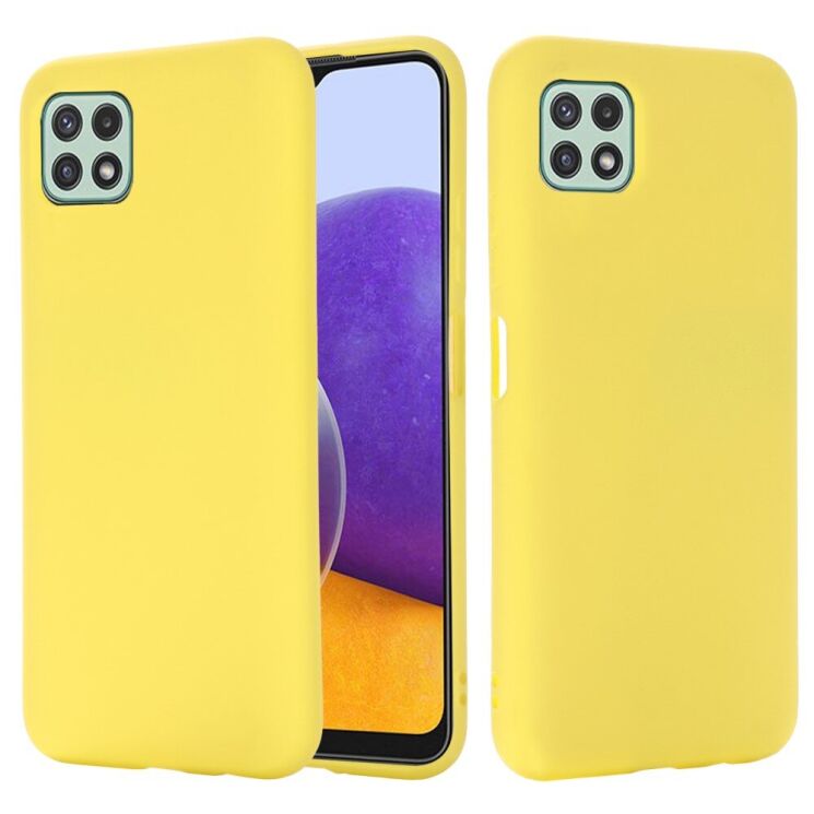 Защитный чехол Deexe Silicone Case для Samsung Galaxy A22 5G (A226) - Yellow: фото 2 из 9