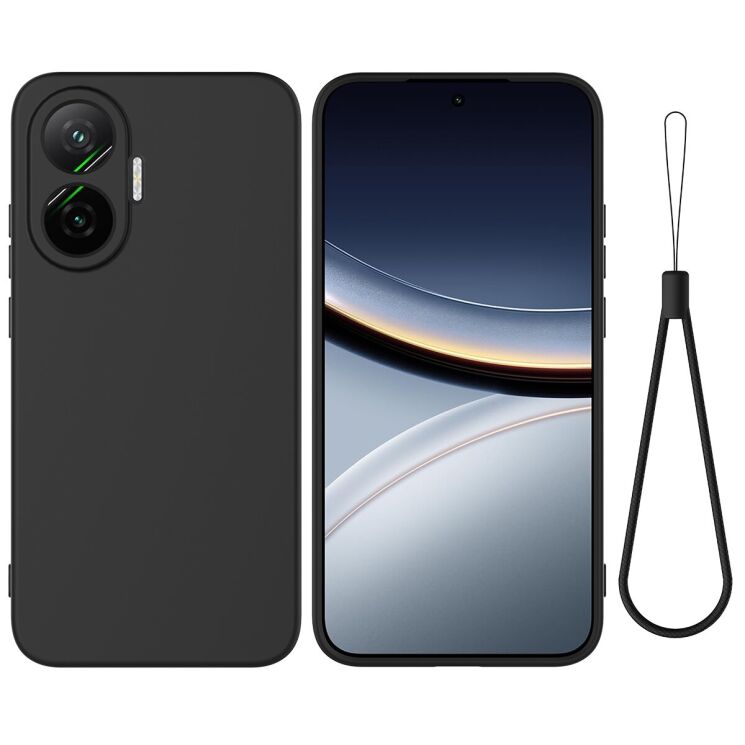 Защитный чехол Deexe Silicone Case для Xiaomi Poco F7 - Black: фото 1 из 9