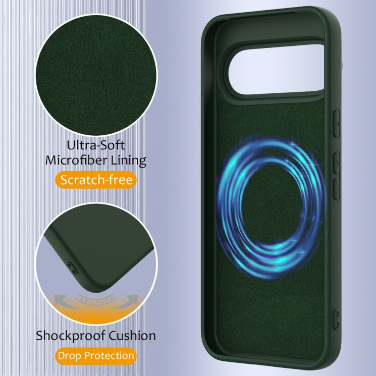 Защитный чехол Deexe Silicone Case with MagSafe для Google Pixel 11 - Dark Green: фото 8 из 9