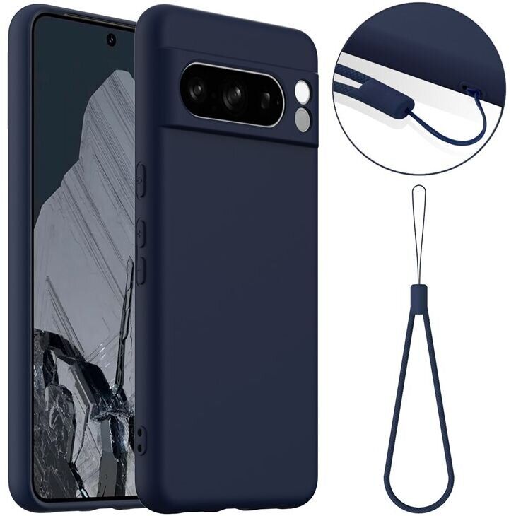 Защитный чехол Deexe Silicone Case with MagSafe для Google Pixel 8 Pro - Dark Blue: фото 1 из 9