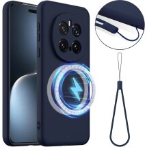 Захисний чохол Deexe Silicone Case with MagSafe для Honor Magic 7 Pro - Dark Blue: фото 1 з 9
