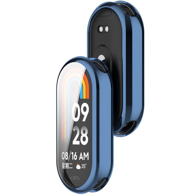 Захисний чохол Deexe Silicone Frame для Xiaomi Mi Smart Band 10 - Blue: фото 3 з 4