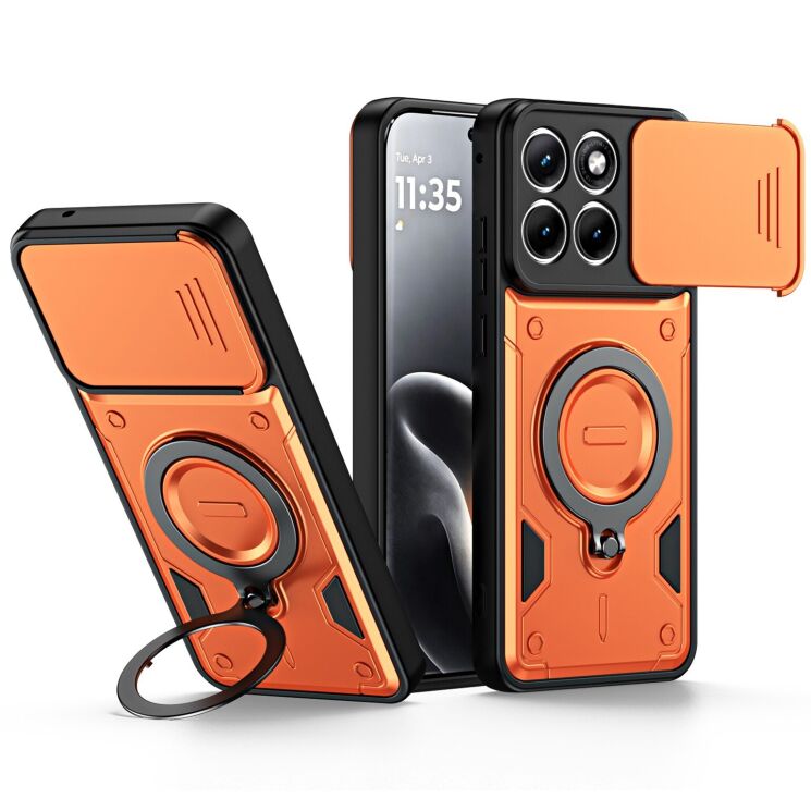 Защитный чехол Deexe Slider Stand для Motorola Edge 70 Fusion - Orange: фото 1 из 9