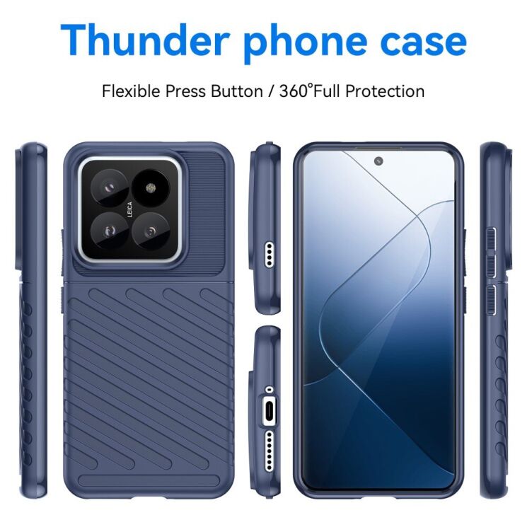 Защитный чехол Deexe Thunder Series для Xiaomi 14 Pro - Black: фото 9 из 9