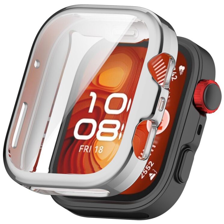 Защитный чехол Deexe Watch Case для Huawei Watch Fit 4 Pro - Silver: фото 1 из 9