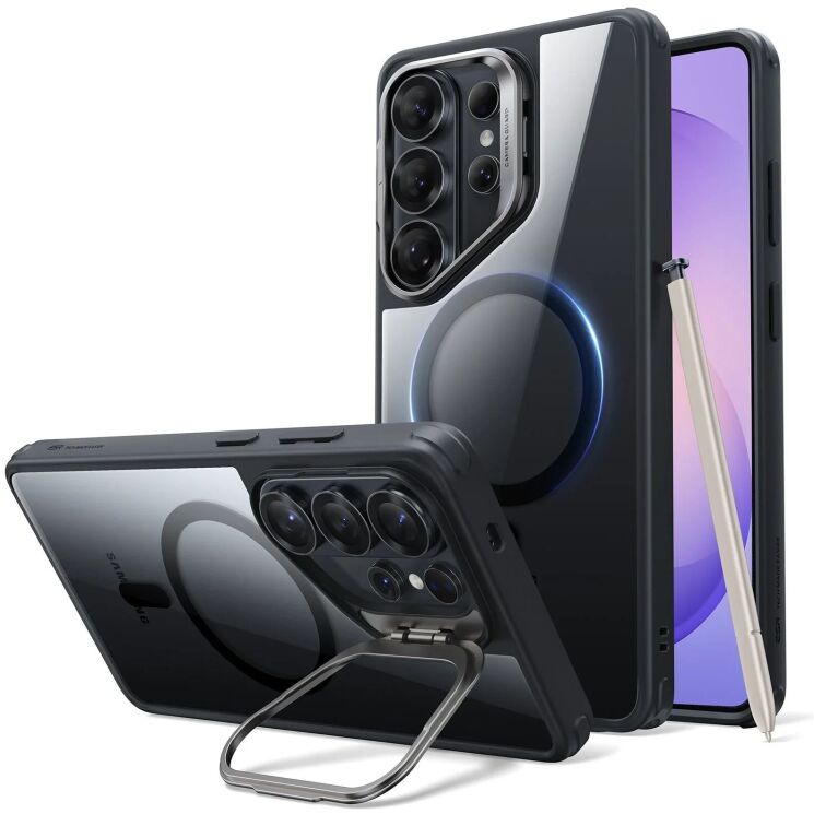 Защитный чехол ESR Classic Hybrid Magnetic Case (Stash Stand) для Samsung Galaxy S26 Ultra (S948) - Clear / Black: фото 1 из 8