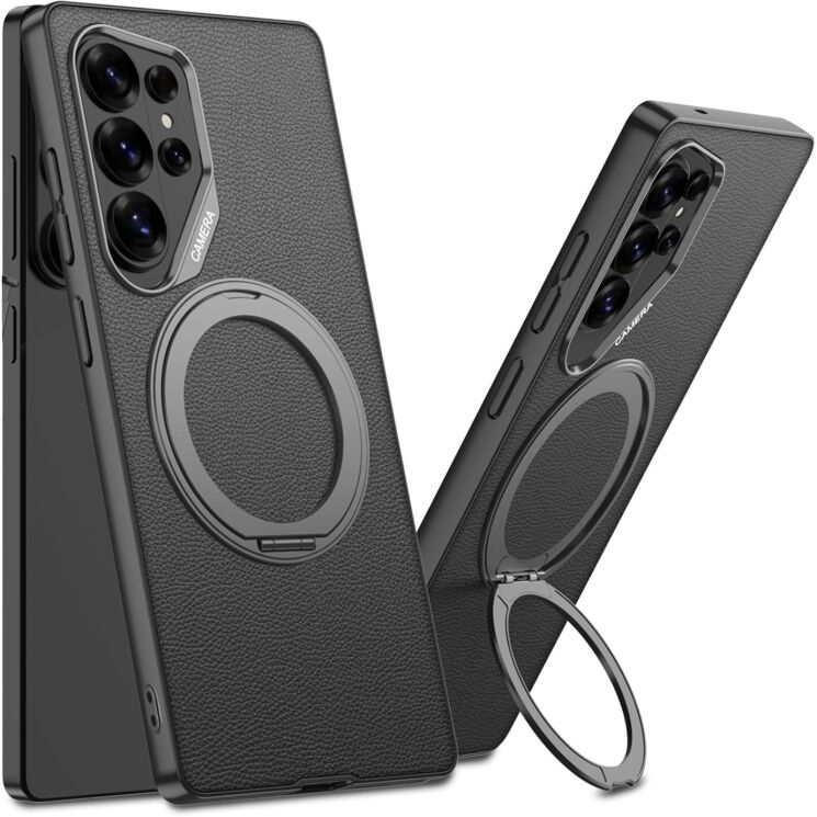 Защитный чехол GKK Leather MagSafe для Samsung Galaxy S26 Ultra (S948) - Black: фото 1 из 7