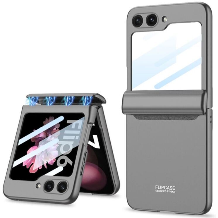 Защитный чехол GKK Magnetic Fold для Samsung Galaxy Flip 6 - Titanium Grey: фото 1 из 9
