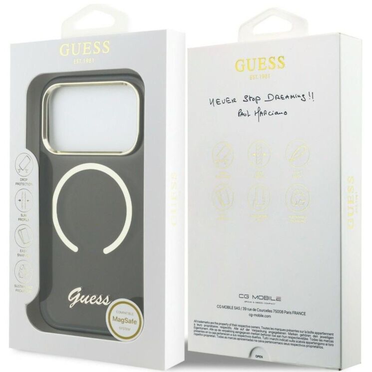 Захисний чохол Guess IML Script Metal MagSafe для iPhone 17 Pro (GUHMP17L5HTCSMSK) - Black (403263B) Захисний чохол Guess IML Script Metal MagSafe для iPhone 17 Pro (GUHMP17L5HTCSMSK) - Black: фото 8 з 9