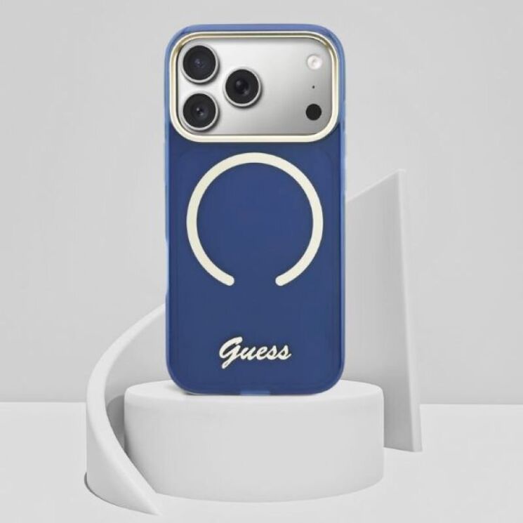 Защитный чехол Guess IML Script Metal MagSafe для iPhone 17 Pro (GUHMP17L5HTCSMSP) - Pink: фото 9 из 9