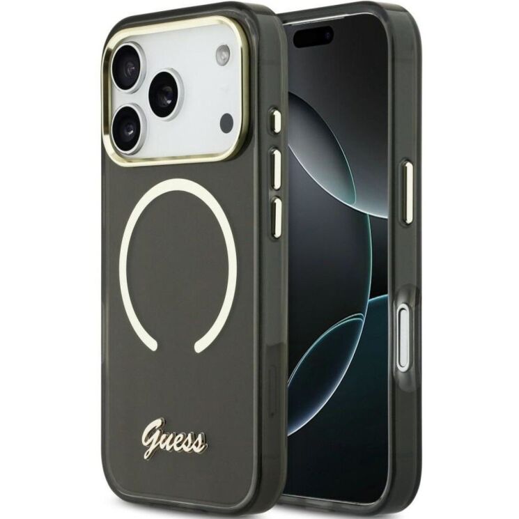 Захисний чохол Guess IML Script Metal MagSafe для iPhone 17 Pro (GUHMP17L5HTCSMSK) - Black (403263B) Захисний чохол Guess IML Script Metal MagSafe для iPhone 17 Pro (GUHMP17L5HTCSMSK) - Black: фото 1 з 9