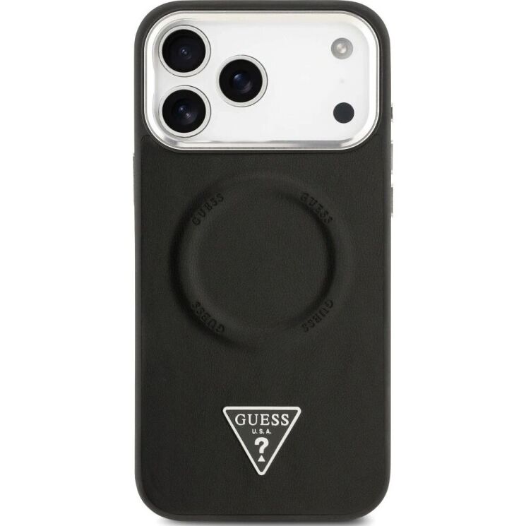 Защитный чехол Guess Triangle Logo MagSafe для iPhone 17 Pro Max (GUHMP17XPSDTSCMK) - Black: фото 2 из 8