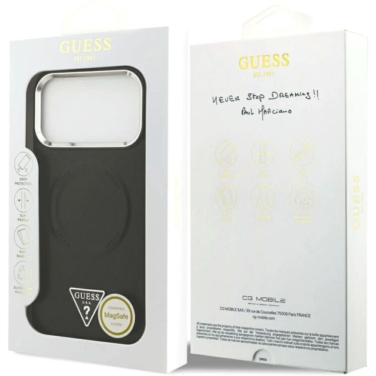 Защитный чехол Guess Triangle Logo MagSafe для iPhone 17 Pro Max (GUHMP17XPSDTSCMK) - Black: фото 8 из 8