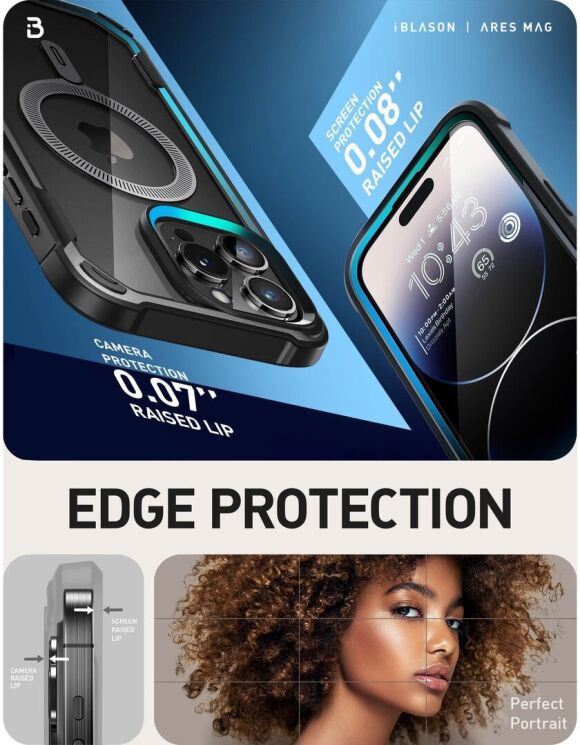 Защитный чехол i-Blason Ares Mag by Supcase для Apple iPhone 15 Pro - Black: фото 8 из 9