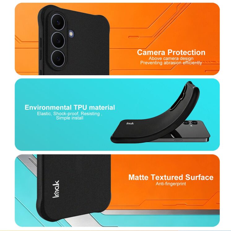 Защитный чехол IMAK Airbag Sand Case with MagSafe для Samsung Galaxy S26 FE - Matte Black: фото 11 из 11