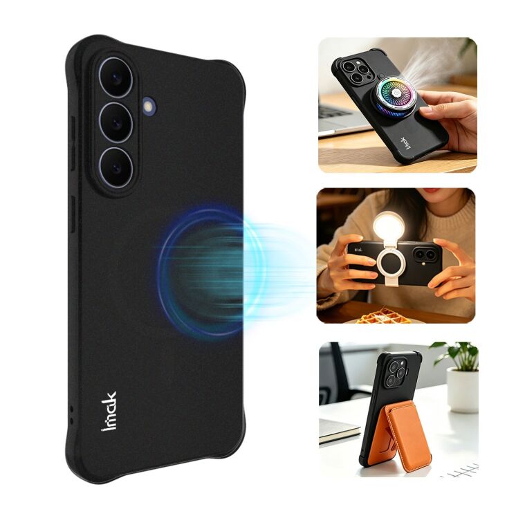 Защитный чехол IMAK Airbag Sand Case with MagSafe для Samsung Galaxy S26 FE - Matte Black: фото 3 из 11