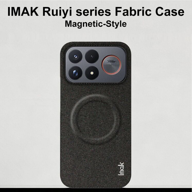 Защитный чехол IMAK Fabric Case with MagSafe для Xiaomi Poco F9 Ultra - Black: фото 3 из 10