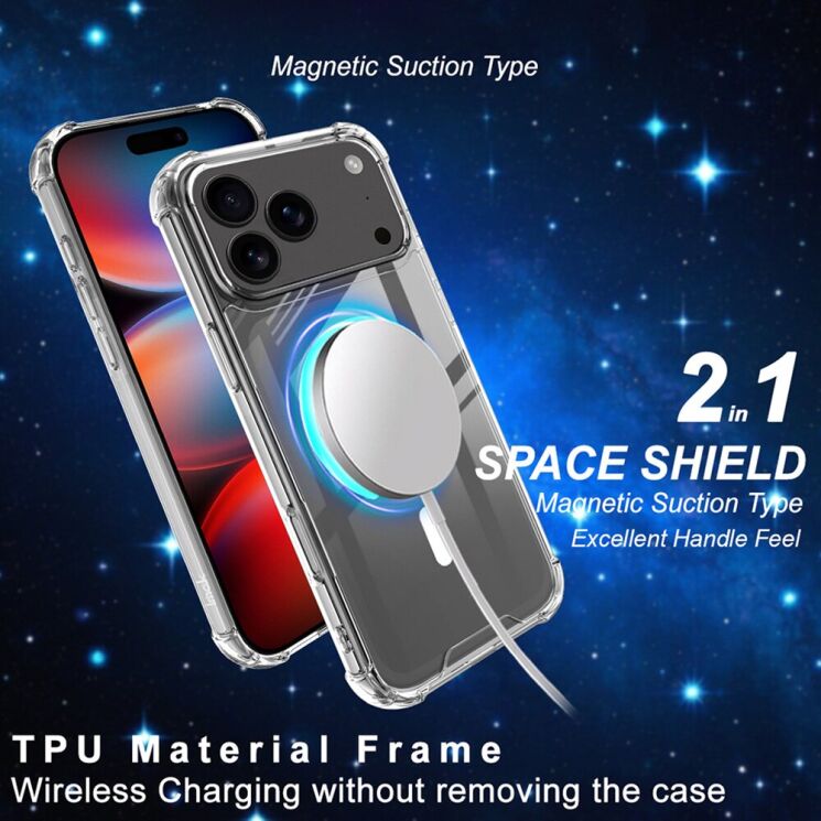 Защитный чехол IMAK Space Shield MagSafe для Apple iPhone 17 Pro Max - Transparent: фото 3 из 9