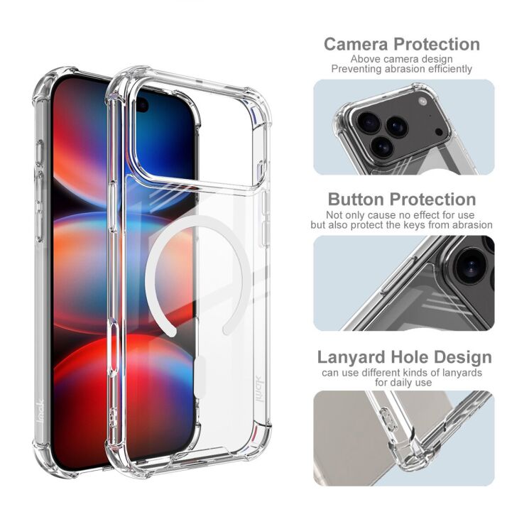 Защитный чехол IMAK Space Shield MagSafe для Apple iPhone 17 Pro Max - Transparent: фото 5 из 9