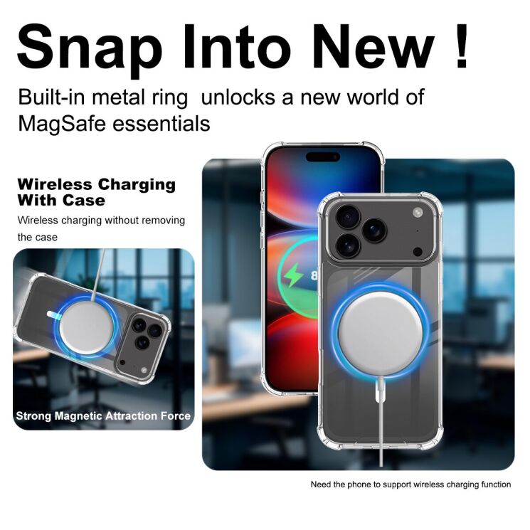 Защитный чехол IMAK Space Shield MagSafe для Apple iPhone 17 Pro Max - Transparent: фото 7 из 9