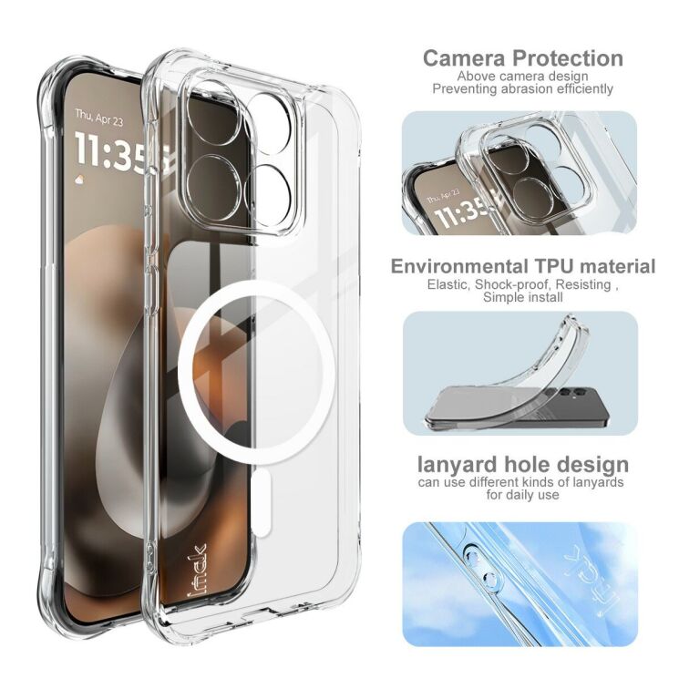 Защитный чехол IMAK Space Shield MagSafe для Motorola Moto G77 - Transparent (406831T) Защитный чехол IMAK Space Shield MagSafe для Motorola Moto G77 - Transparent: фото 7 из 10