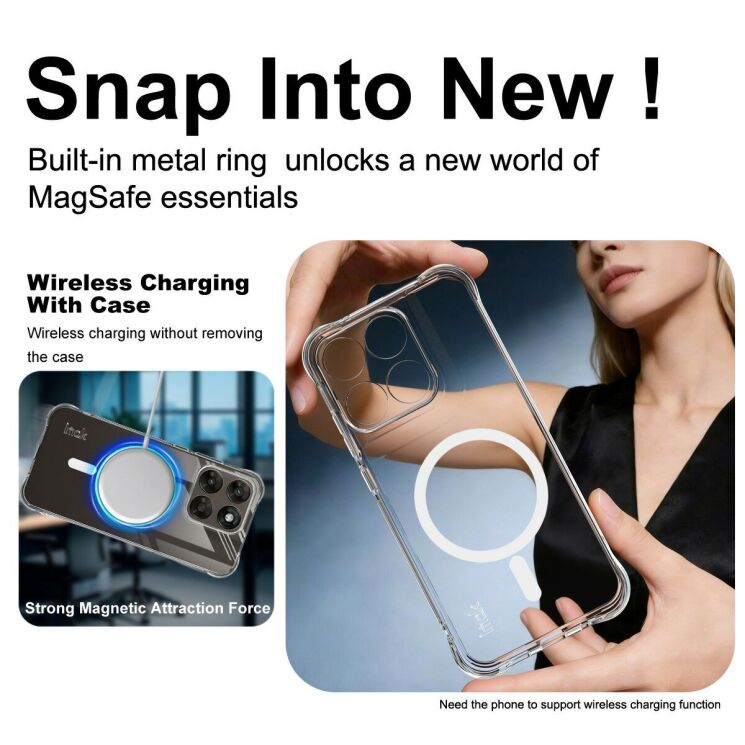 Защитный чехол IMAK Space Shield MagSafe для Motorola Moto G77 - Transparent (406831T) Защитный чехол IMAK Space Shield MagSafe для Motorola Moto G77 - Transparent: фото 5 из 10