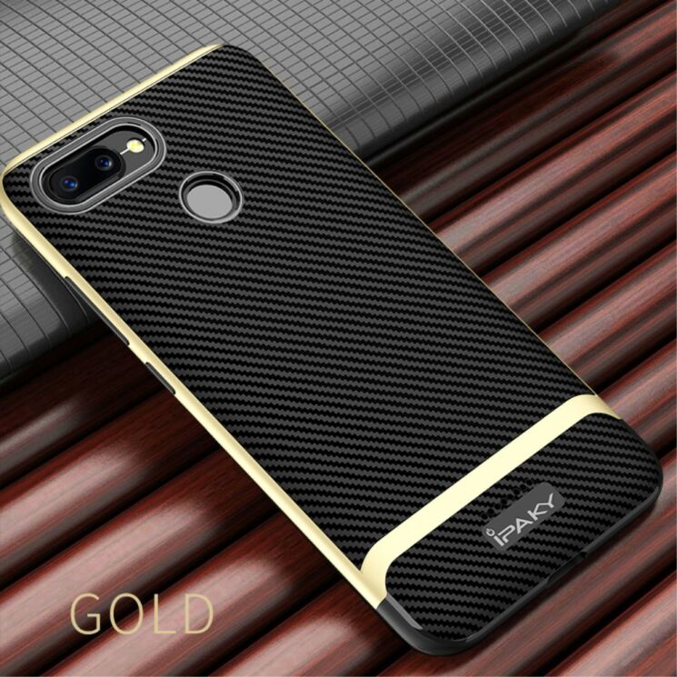 Защитный чехол IPAKY Carbon Fiber для Xiaomi Redmi 6 - Gold: фото 2 из 11